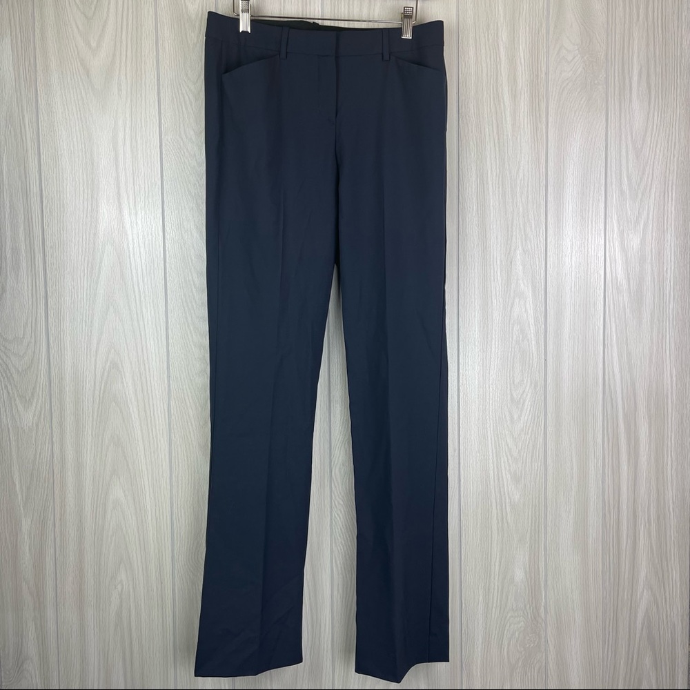 Theory Dark Navy Blue Virgin Wool Professional Business Trouser Pants